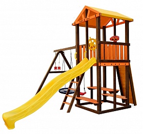 Игровой комплекс для дачи Bari-4 + качели Паутина Perfetto sport (Perfetto Sport, СГ000005005)